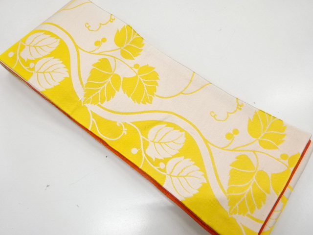 蔦の葉模様織り出し　半幅帯